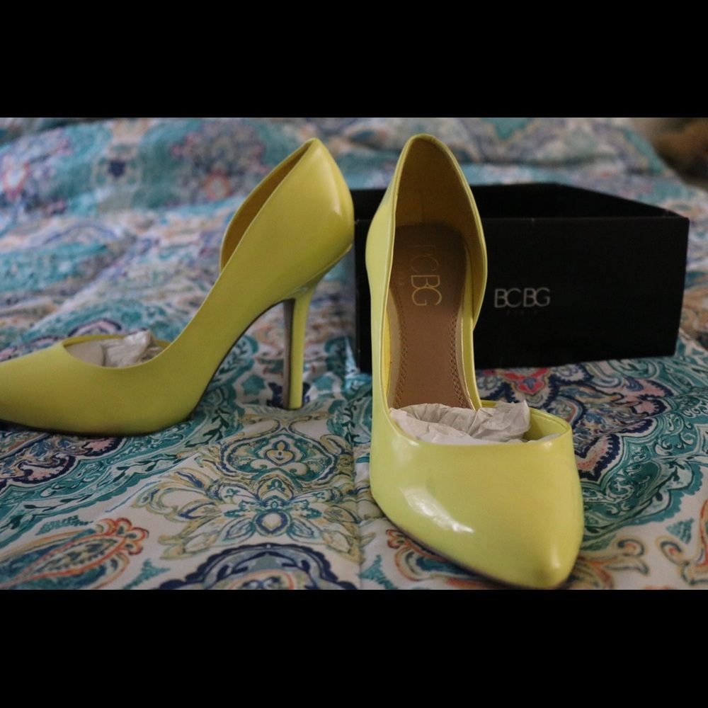BCBG Canary Yellow Pumps (4” heel)